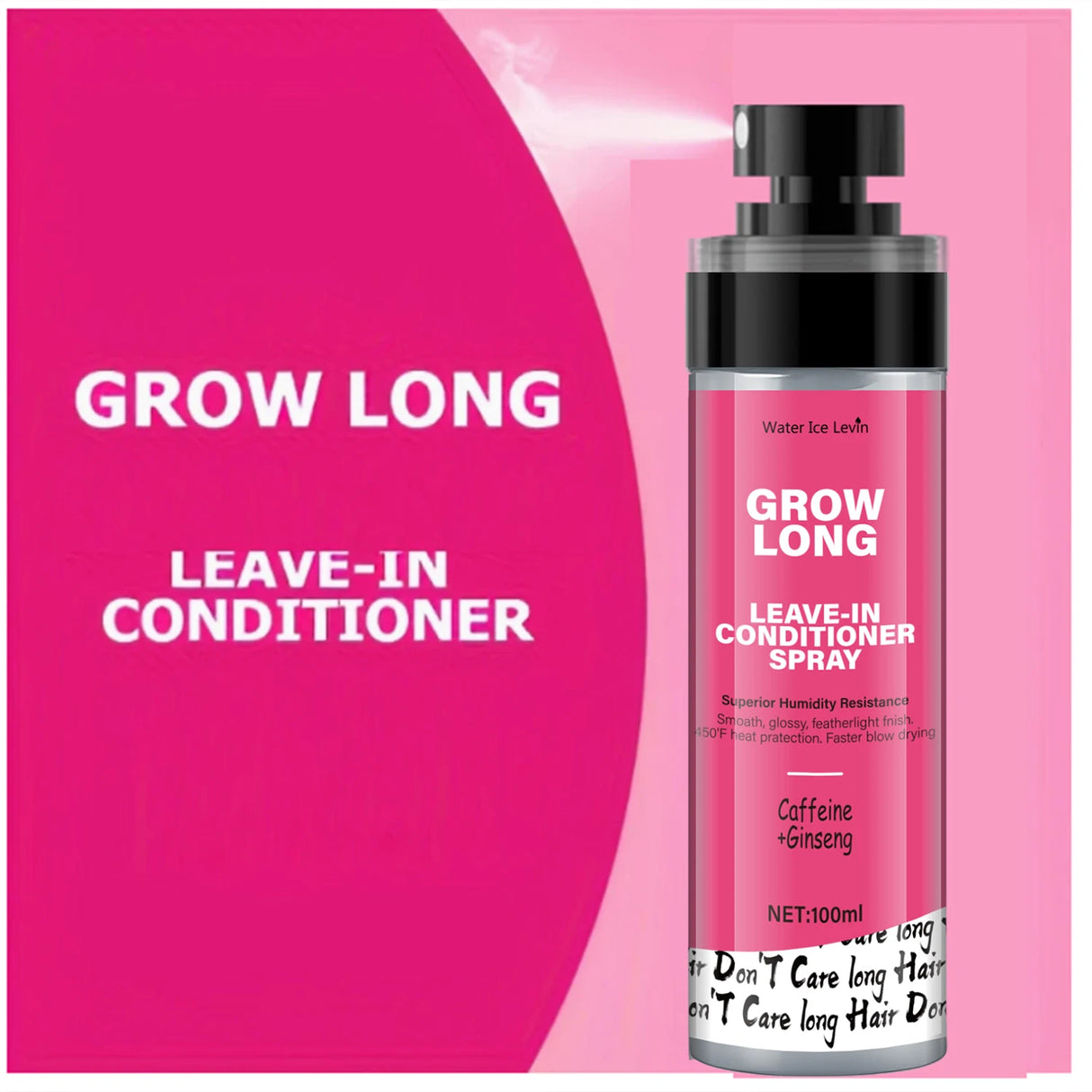 Leave-In Conditioner Spray and Smoothing Agent, Long-Lasting Biotin - Anti-Frizz Deep Conditioner for Split Ends and Breakage - with Vitamin E, Caffeine, and Ginseng, Suitable for Curly, Dry, and Damaged Hair