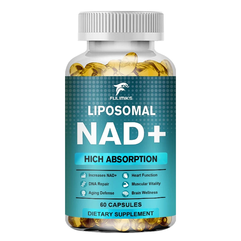 Liposomal NAD+ 1000mg Capsules, Supports Cellular Energy, Anti-Aging, DNA Repair, Brain, Heart Health & Natural Vitality