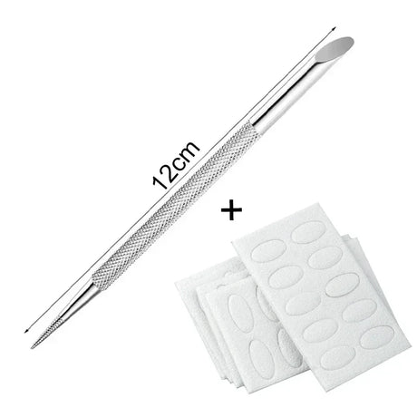 Nail Circle Beveled Head Stainless Steel Cuticle Pusher Nail Art Sanding Tablet Manicure Sticks Tool for Salon Nails Accessories