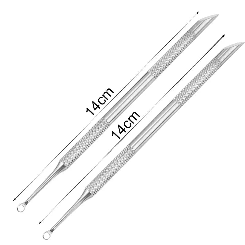 Nail Circle Beveled Head Stainless Steel Cuticle Pusher Nail Art Sanding Tablet Manicure Sticks Tool for Salon Nails Accessories