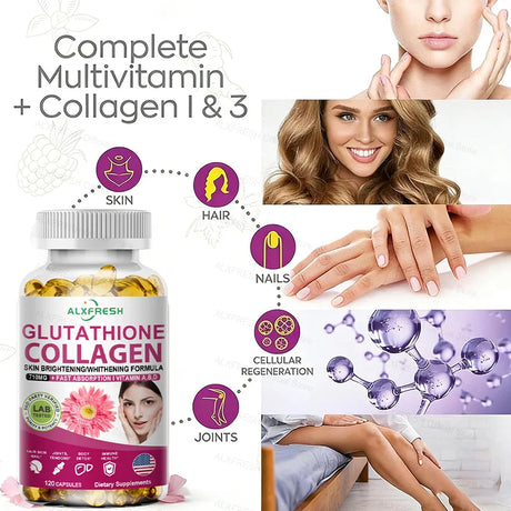 Hydrolyzed Collagen Glutathione Biotin MSM Vitamins Capsule Nutritional Supplement for Antioxidant Skin aging Hair Nail Health