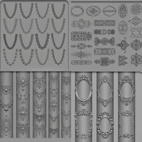 3D Silicone Nail Art Mold for DIY Manicure European Style Retro Lace Design Transparent Decorative Template