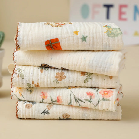 Washcloth Facecloth Baby Cotton Square Towels Handkerchief Muslin Cloth Feeding Bib Infant Wash Hand Face Wipes