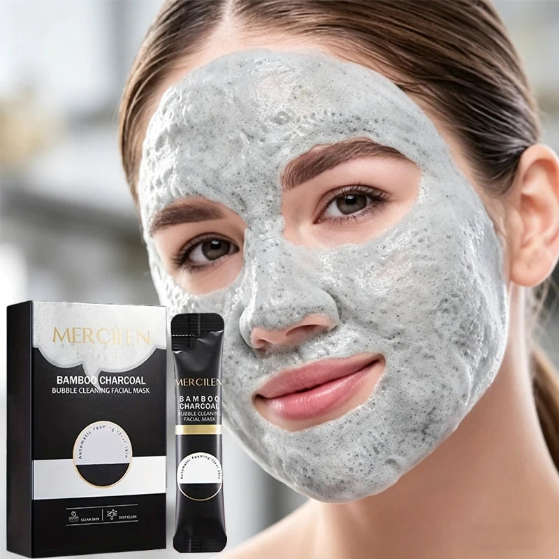 Bamboo charcoal bubble cleaning facial mask, moist and delicate, deep and clean, care for skin, daily facial care