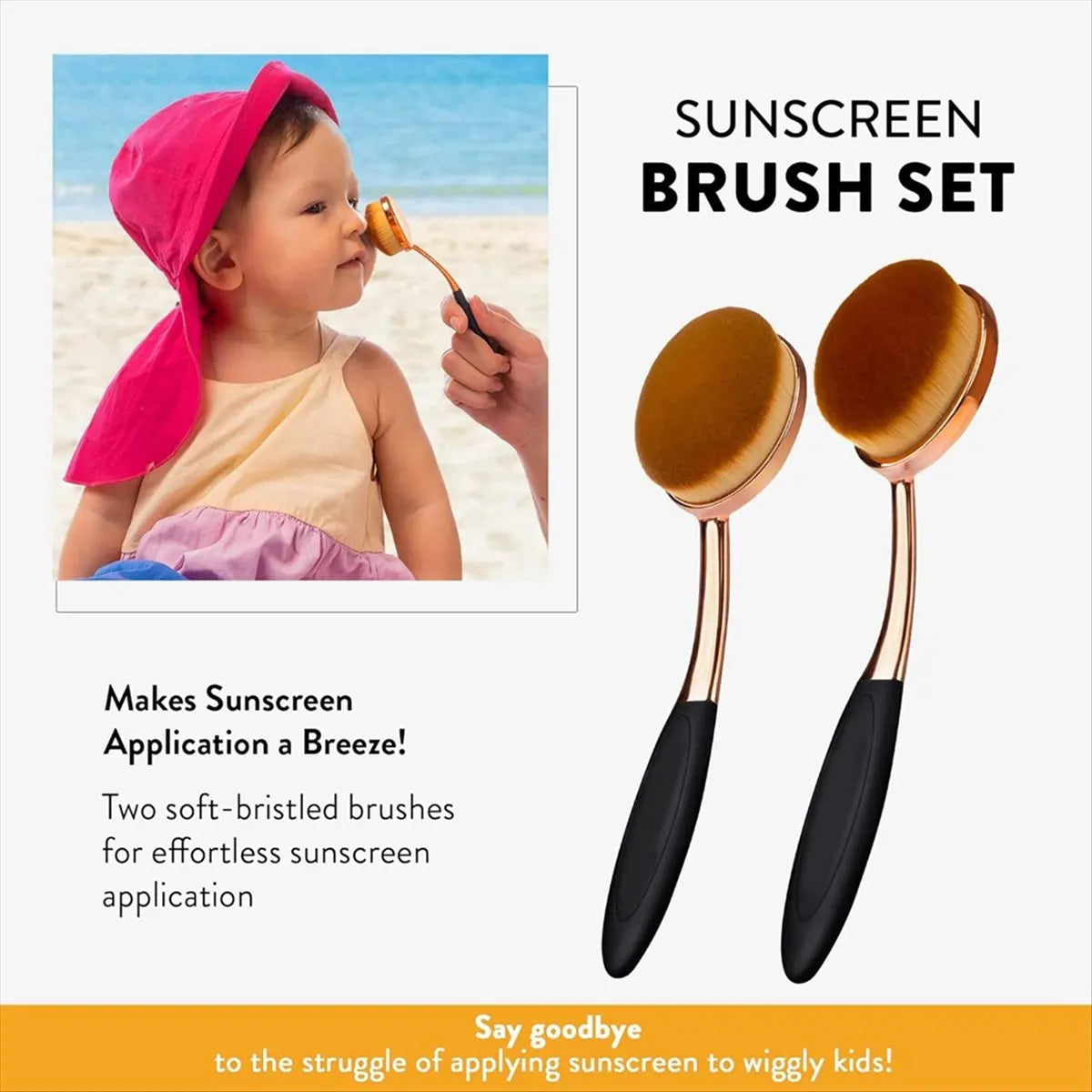 AA83 Sunscreen Brush Set - Lotion Applicator for Kids, Babies, Family and Adults for Face and Body
