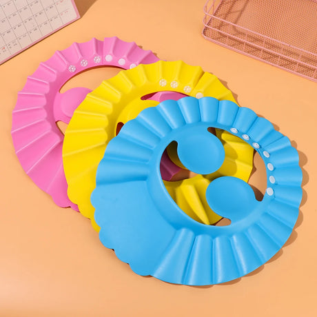 Baby Shower Soft Cap Adjustable Hair Wash Hat for Kids Ear Protection Safe Children Shampoo Bathing Shower Protect Head Cover