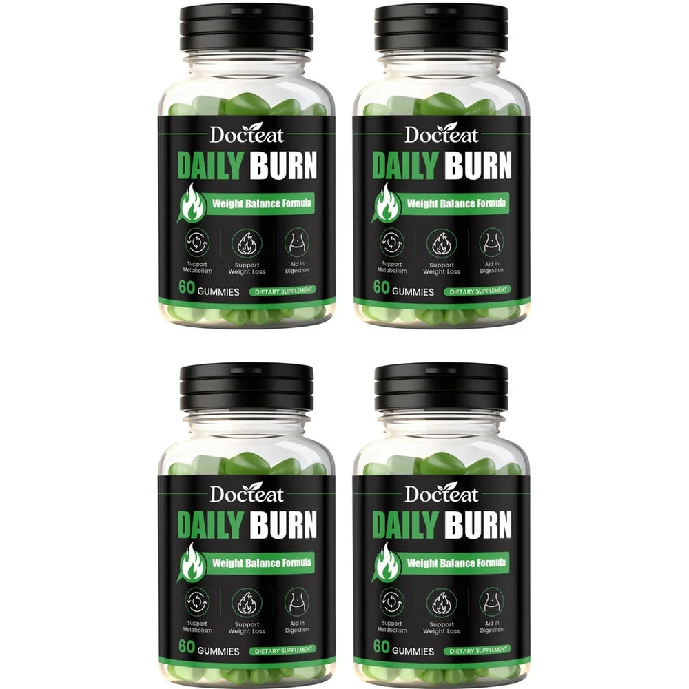 Docteat Daily Burn Gummies, Weight Balance, Metabolic Support, Digestive Comfort, Antioxidant, Energy & Vitality - 60 Count