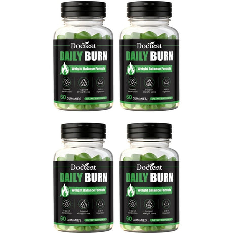 Docteat Daily Burn Gummies, Weight Balance, Metabolic Support, Digestive Comfort, Antioxidant, Energy & Vitality - 60 Count