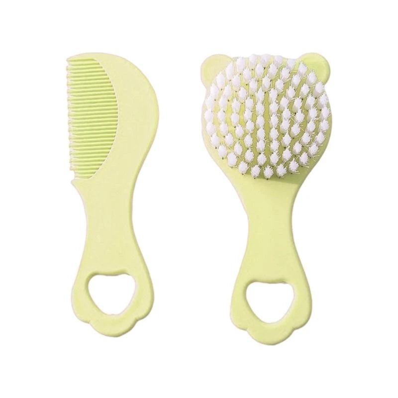 Baby Hair Brush & Comb Set Children Hair Brush Soft Nylon Bristle Cradle Caps Hair Brush for Toddler Infant Massage