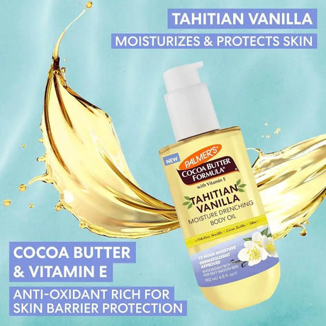 Palmer's Vanilla Coconut Firming Body Oil - 72H Hydration with Shea Butter & Vitamin E for Softer Skin Tightening & Firming