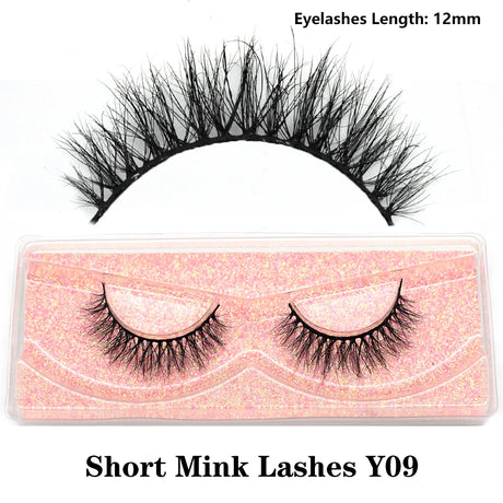 Half Lashes Short Mink Eyelashes Fluffy Soft False Eyelashes Wispy Cross Strip Eye Lashes Natural Mink Eyelash Extension Makeup