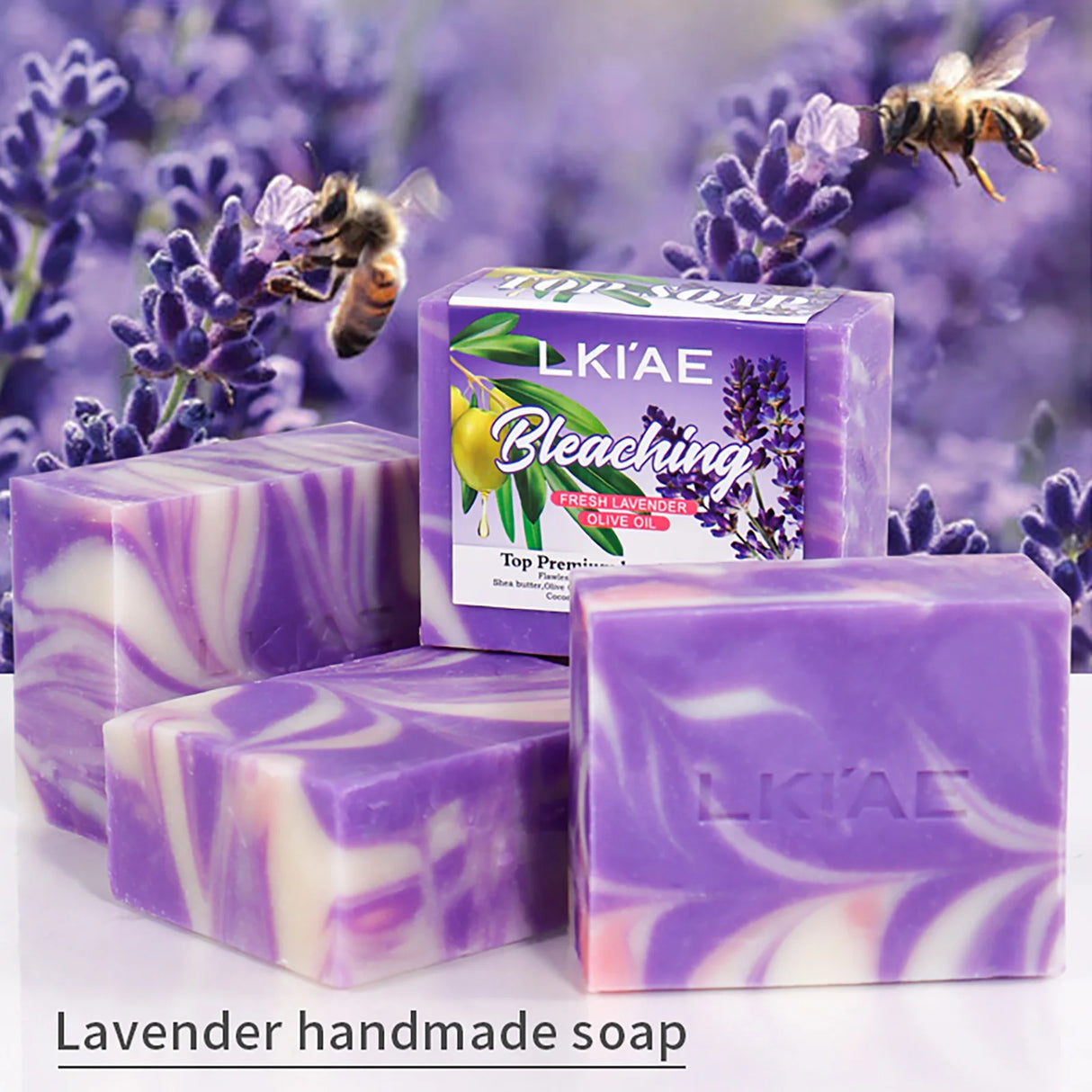 Fresh Lavender Oil Soap Bar, Whitening, Reduce Acne, Smooth Skin, With Niacinamide, Glutathione, For All Skin Types, 150g/5.3 oz