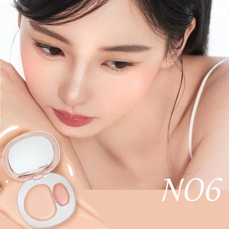Foreverkey Double Color Blush Plate Water Light Blusher Highlight Cream Long Lasting Natural Brighten Peach Pink Rouge Makeup