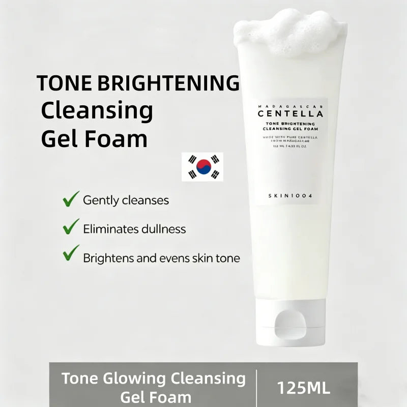 Korean Centella Tone Glowing Cleansing Gel Foam,Deep Cleansing Face Wash,Brightening Hydrating Gel Facial Cleanser for Oil Skin