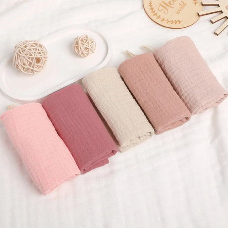 3/5Pcs 6-Layer Pure Cotton Baby Cotton Washcloth Soft Gauze Cotton Newborn Burp Cloth Absorbent Baby Towels Square Towels