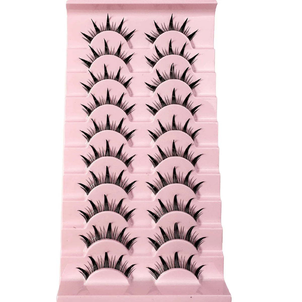 New 14/10/7/5Pairs Manga Lashes Natural Eyelashes Soft Cross Wispy Clear Band False Eyelashes Doll Eyes Lashes Cosplay Extension
