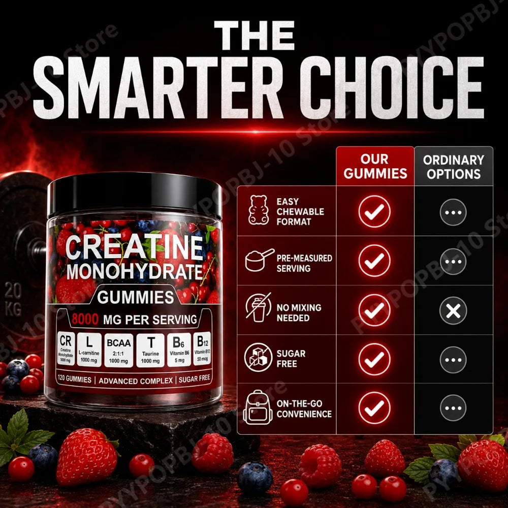 Creatine Monohydrate Gummies And Vitamins NEW 8000 mg SUGAR FREE