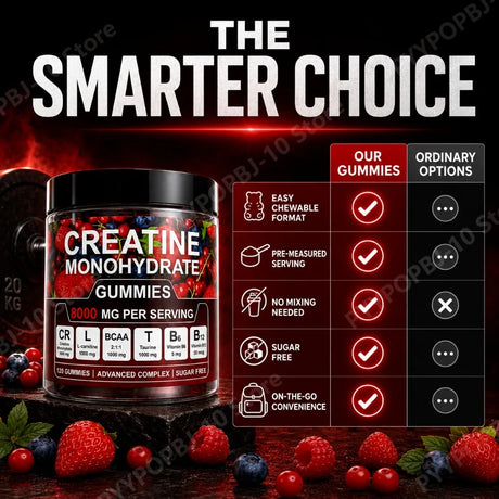 Creatine Monohydrate Gummies And Vitamins NEW 8000 mg SUGAR FREE
