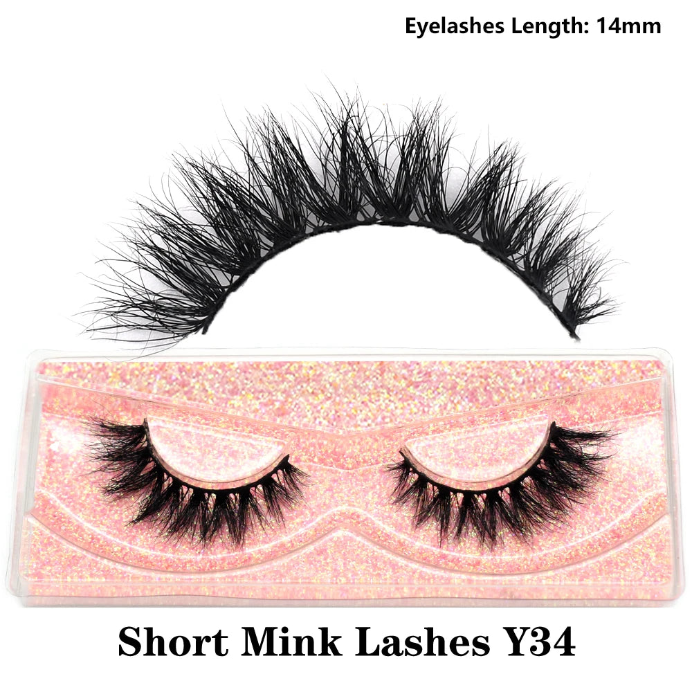 Half Lashes Short Mink Eyelashes Fluffy Soft False Eyelashes Wispy Cross Strip Eye Lashes Natural Mink Eyelash Extension Makeup