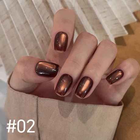 12ml 1-21pcs Brown Gold Cat Eye Gel Nail Polish Hot Selling Winter Whitening Magnet Gel Polish Gold Nails Nail Supplies Nail Art