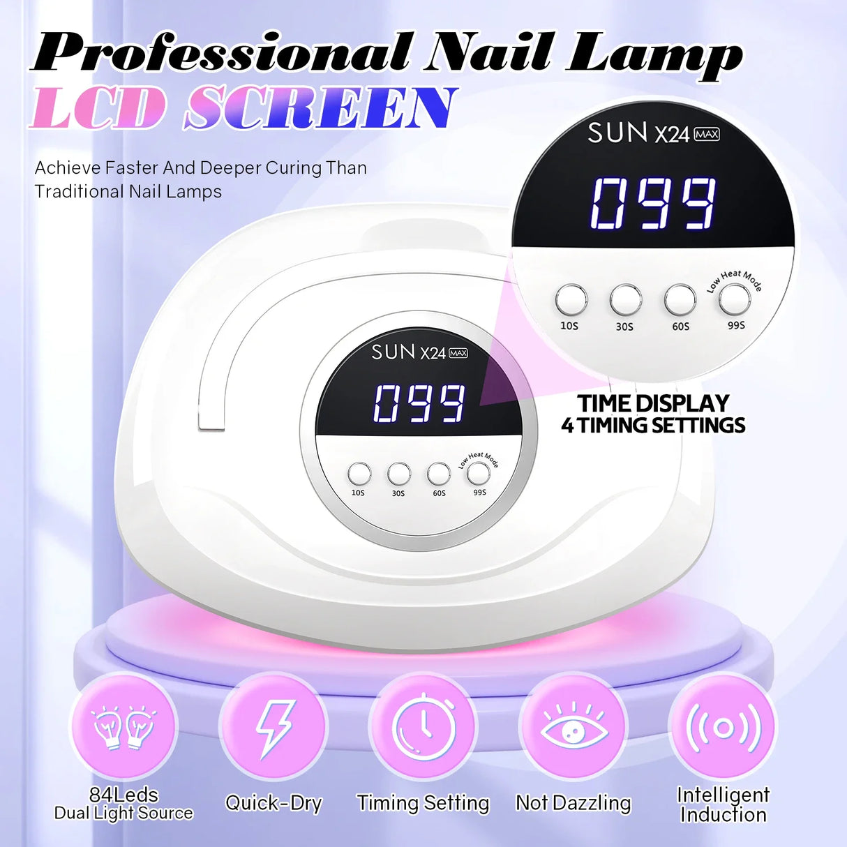 380W UV LED Lamp for Nail 84 LEDs Nail Dryer with Auto Sensor Quick-drying Manicure Lamp for Curing Nail Polish Nail Art Tools