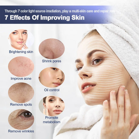 7 Colors LED Photon Machine With Nano Spray Skin Moisturizing Face&Body Mask Salon SPA Home Use Skin Rejuvenation Acne Skin Care