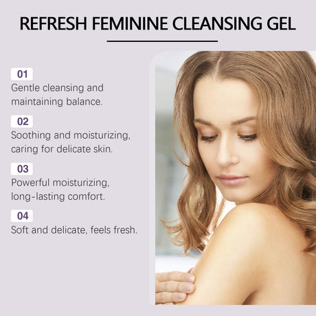 Feminine Wash Gel PH Balanced Long Lasting Moisturizing for Private Part Refreshing Cleansing Prevent Dryness Woman Healthy Care