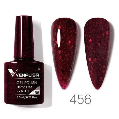 VIP5 Venalisa Nail Gel Polish Jelly Color HEMA/TPO FREE Nude Pink Semi Permanent Soak Off UVLED Gel Polish Sparkle Gel Varnish