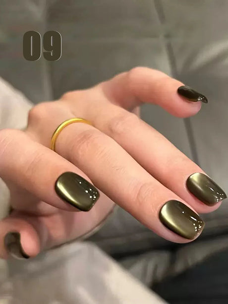 12ml 1-21pcs Brown Gold Cat Eye Gel Nail Polish Hot Selling Winter Whitening Magnet Gel Polish Gold Nails Nail Supplies Nail Art