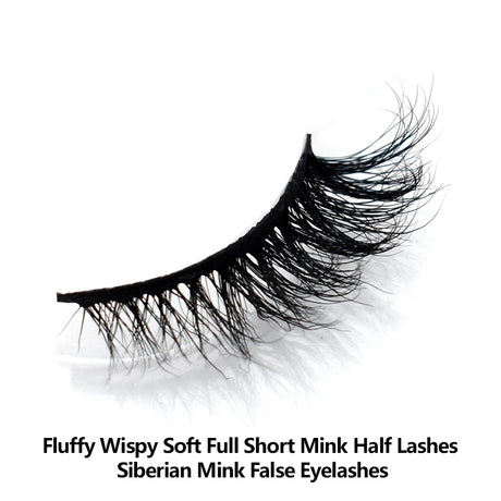 Half Lashes Short Mink Eyelashes Fluffy Soft False Eyelashes Wispy Cross Strip Eye Lashes Natural Mink Eyelash Extension Makeup