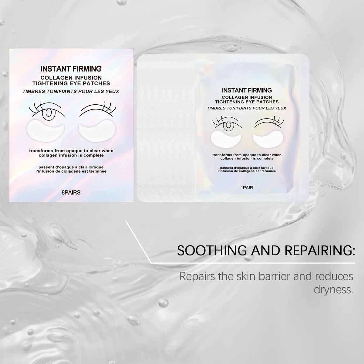 Collagen Under Eye Patches 8 Pairs Hydrogel Eye Mask for Dark Circles Puffy Eyes Wrinkles Intense Moisturizing Firming Treatment