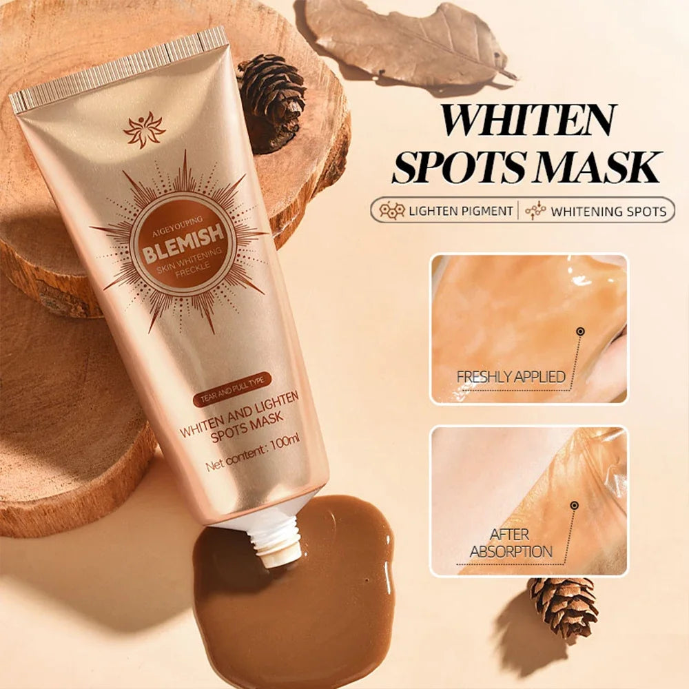 Whiten and Lighten Spots Mask Spots Peel-Off Facial Mask Anti-Blemish Freckle Brightening Mask Deeply Clean Pore Tightening Mois