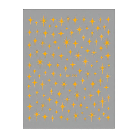 Metal Laser Holographic Star Nail Stickers, Disposable Self-Adhesive Resin Nail Decals for Women, Art Decor Accessories