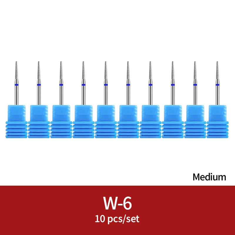 Diamond Ceramic Nail Drill Bits Milling Cutter For Manicure Left Right Rotary Cuticle Files Buffer DIY Nails Accessories Tools