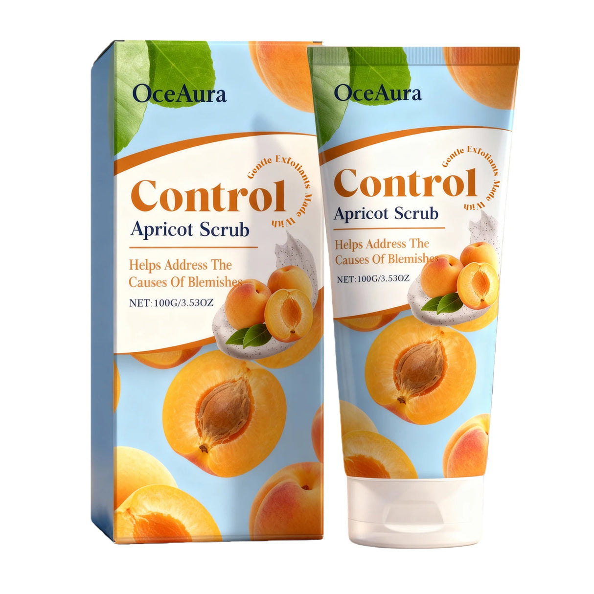 100g Exfoliating Apricot Facial Scrub Gentle Exfoliating Remove Dead Skin Pore Cleansing Hydrating Natural White Skin Smoothing