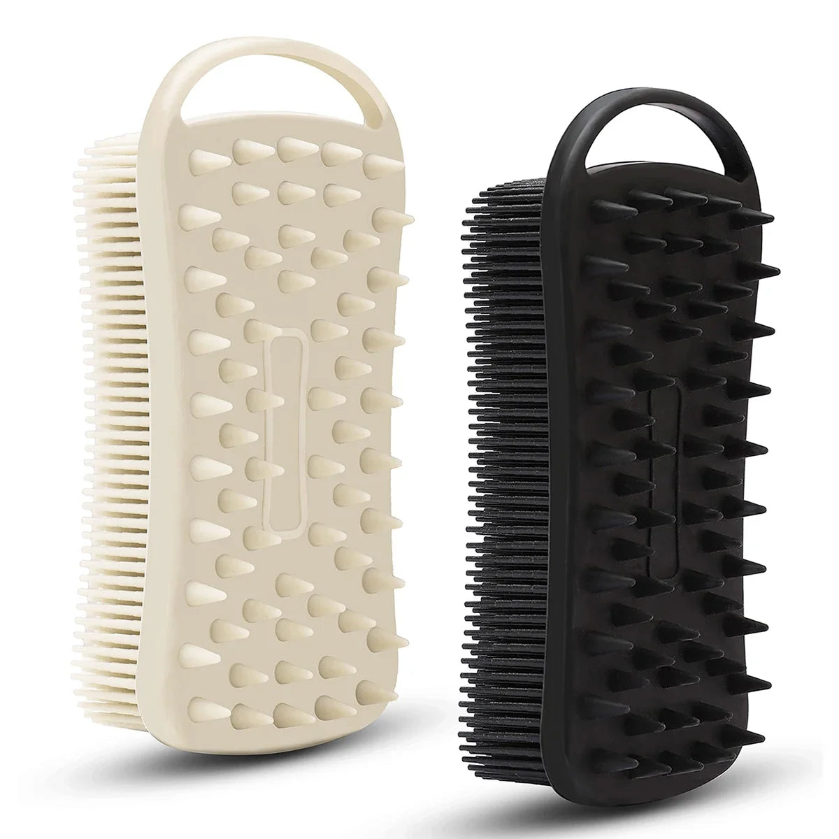 2 In 1 Silicone Shower Brush Scrubber Soft Scalp Massager Shampoo Brush Double-Sided Body Brush Foam Skin Clean Tool