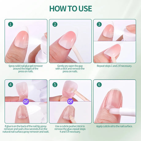 Nailpop 60ml Nail Remover Spray For Press On Nails False Nail Tips Type UV Soak Off Solid Adhesive Fake Nail Removing Nail Art