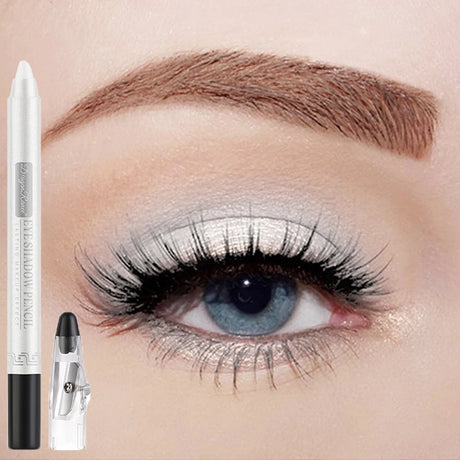 Metallic Blue Pearlescent Eyeshadow Pencil Stick Lasting Waterproof Smoky Glitter Grey White Purple Eye Shadow Highlighter Pen