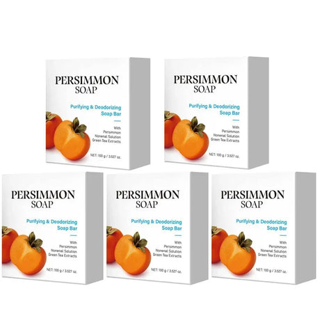 100g Persimmon Soap Bar Natural Handmade Facial Body Cleansing Soap Moisturizing Nourishing Gentle Exfoliating Daily Skincare