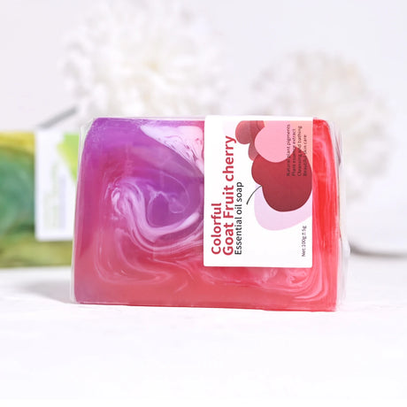 Fruit Cherry Organic Handmade Soap Natural Cherry Essence Nourishes Skin Moisturizing Cleansing Whitening Soap