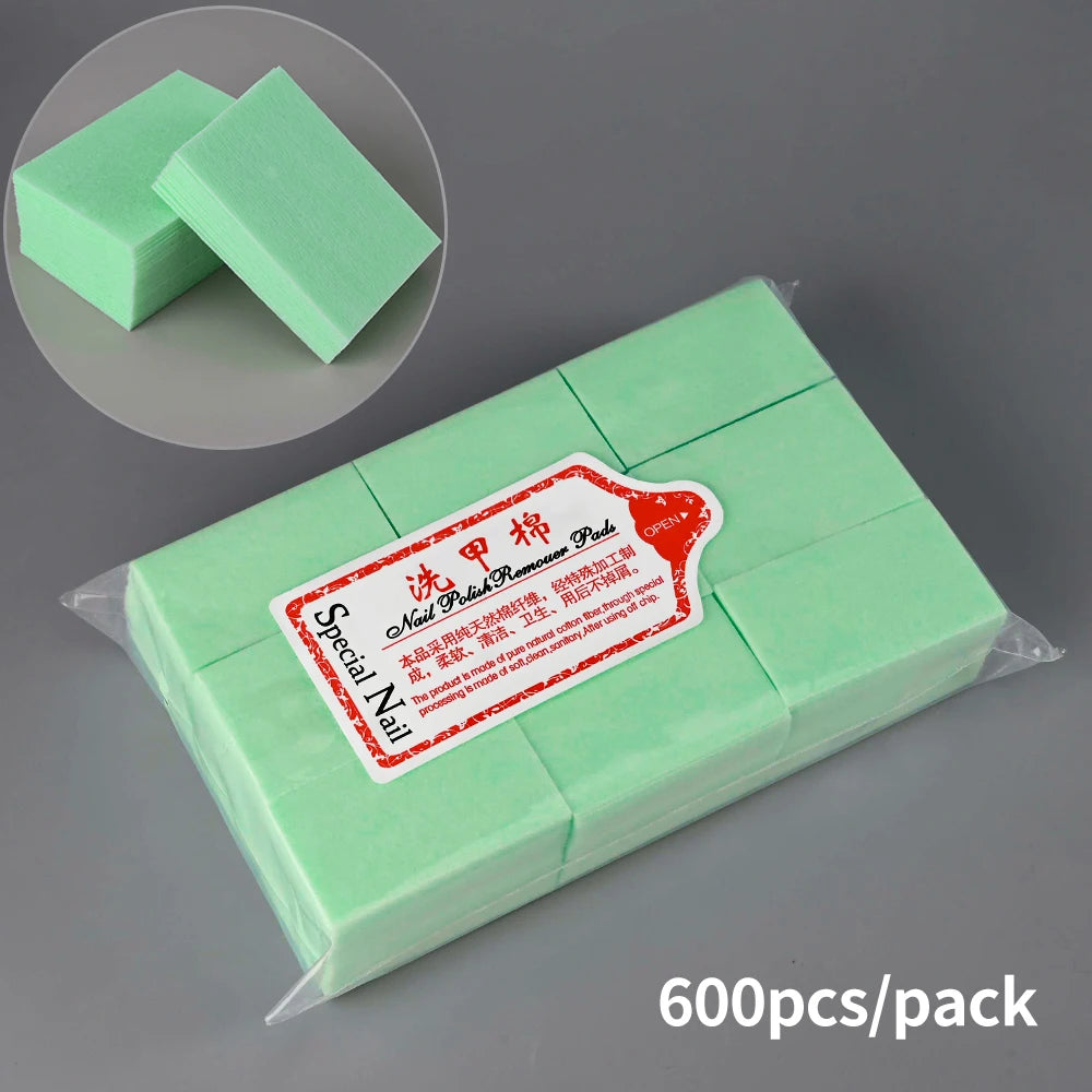 Foil Nail Wraps - 100/200/600PCS Gel Nail Polish Remover Foil Wraps Soak Off Gel Remover with Cotton Pad Removing Nail Polish