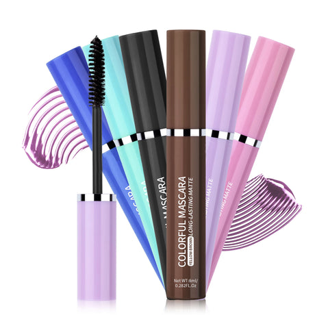 Colored Mascara Eyelashes Blue Pink Green Colorful Waterproof Mascara Charming Long Lasting Curling Mascara Eye Christmas Makeup
