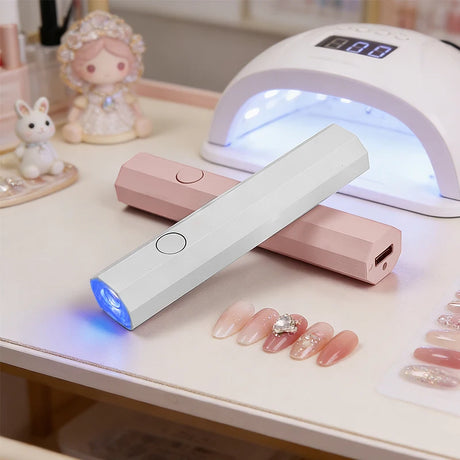 1pcs UV/LED Nail Lamp Set Handheld Light with Stand Rechargeable USB Gel Polish Nail Dryer For Quick Curing Manicure Tool