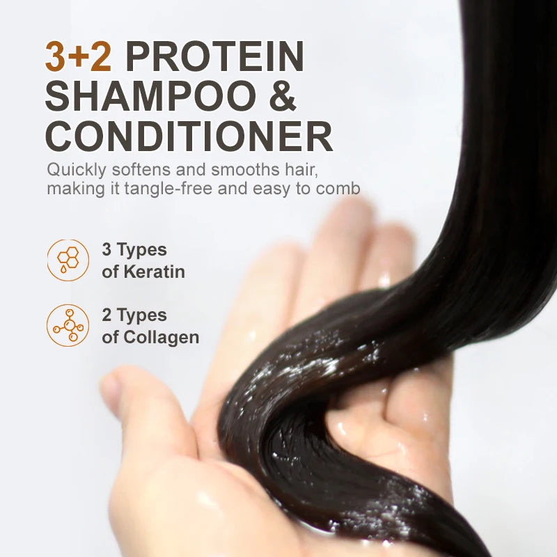 PURC Repair Damaged Hair Treatment Morocco Argan Oil Amino Acid Keratin Smoothing Sulfate-Free Shampoo Conditioner Set Hair Car