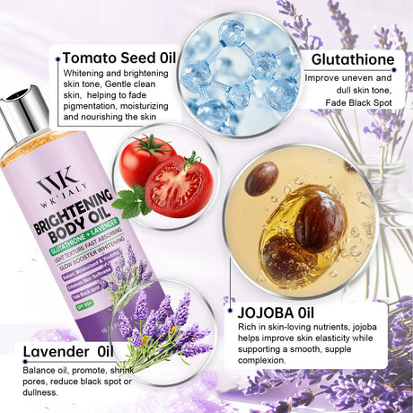 WK JALY Glow Booster Whitening Brightening Body Oil, Remove Acne, Dark Spots, Nourish, Moisturizer, Smooth Skin, Even Skin Tone