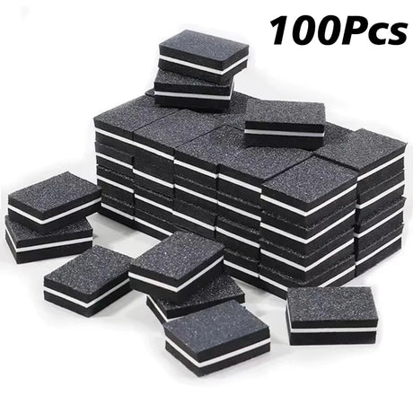 10-50-100pcs Professional Mini Nail Art Buffer File Set 100/180 Sandpaper Manicure Care Tips Sanding Polishing Tools Kit