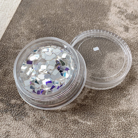 Square silver glitter nail accessories boxed, simple and sparkling, light luxury style, wholesale of wearable nail decorations