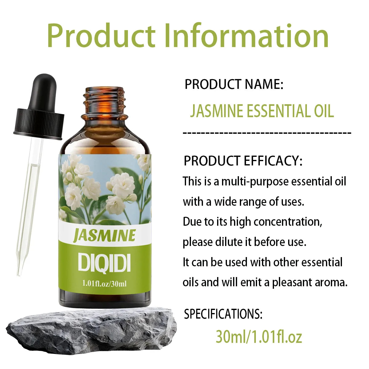 Jasmine essential oil, long-lasting floral fragrance, skin care, bath, spa, fragrance oil, diffuser, humidifier, home aromathera