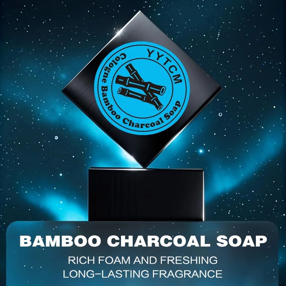Men's Care Cologne Bamboo Charcoal Soap - Deep Clean & Bath Soap, Cleansing Face Soap Freshness 65G/Pc-1Pc