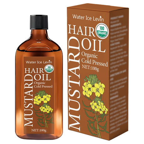 Organic Cold Pressed Mustard Hair Oil - Hyaluronic Acid & Vitamin Infusion, Deep Nourishment, Winter Hydration Therapy